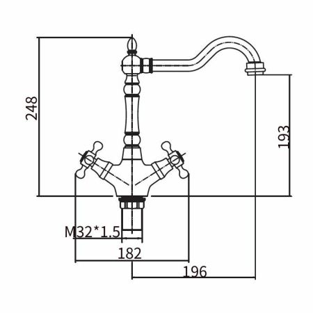 Смеситель для кухни FASHUN A4019-4, бронза
