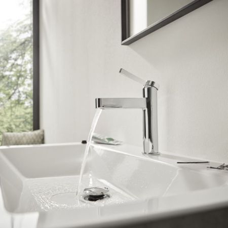 Смеситель для раковины, Hansgrohe, Finoris, тип открывания воды-однорычажный, тип регулирования воды-керамический картридж, монтаж-на раковину/столешницу, отверстия для монтажа-1, высота, мм-182, вынос излива, мм-139, донный клапан-есть, тип подводки-гибк, артикул 76020000