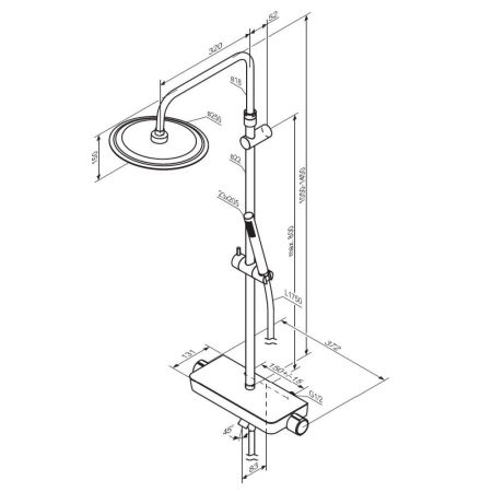 936760300 Scandinavian Pure душевая система  с ванно  душевым ТМС смесителем полкой, чёрный, артикул 936760300