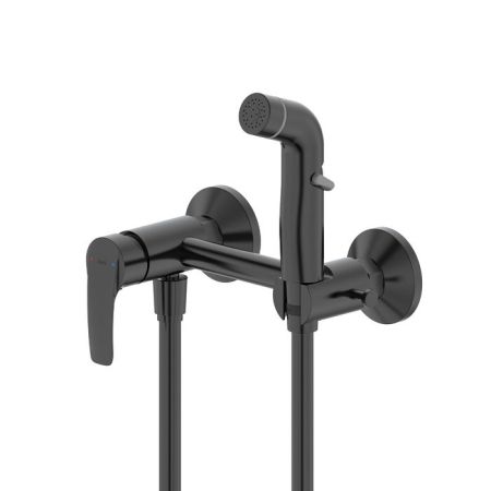 Смеситель с гигиеническим душем, матовый черный, Ray, IDDIS, RAYBL00i08, артикул RAYBL00i08