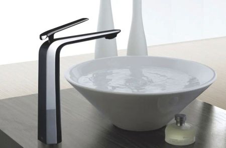 Смеситель для раковины высокий Rose R13H R1311H, черный