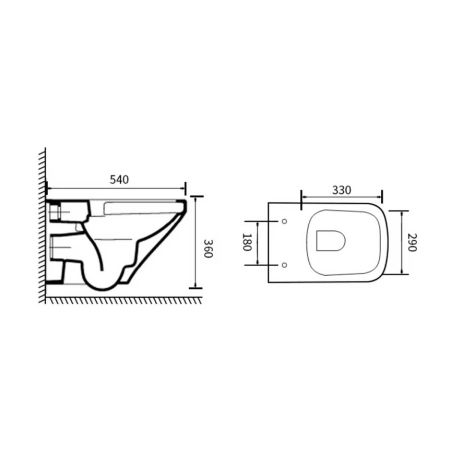 Унитаз подвесной NEO-M VT1-17 безободковый, цвет белый, ультратонкое soft-close сиденье, артикул VT1-17