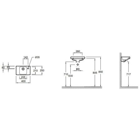 Раковина JACOB DELAFON ODEON UP E4799G-00 (подвесная, (40*25), белый), шт, артикул E4799G-00