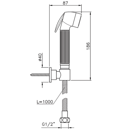 Nicolazzi Doccia Гигиенический душ, шланг 100см, с держателем, цвет: бронза