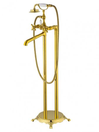 Смеситель для ванны напольного монтажа WONZON & WOGHAND RETRO, Глянцевое золото (WW-88649020-PG), артикул WW-88649020-PG