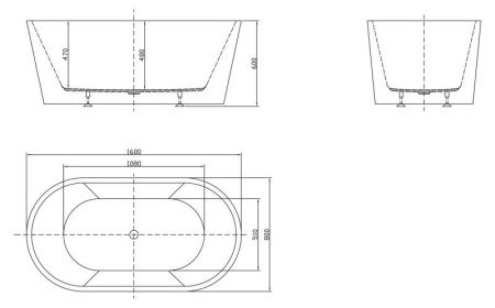 Акриловая ванна BELBAGNO BB202-1500-750