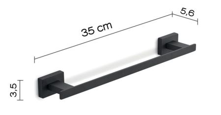 Gedy Atena, полотенцедержатель, длина 35 см, цвет черный матовый, артикул 4421/30(14)