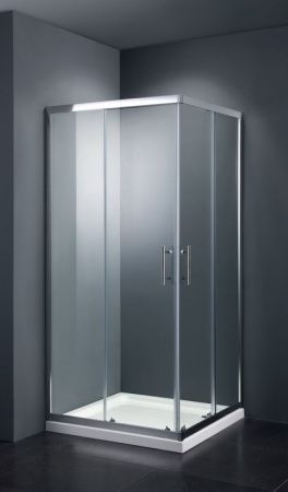 Душевой уголок Black&White Stellar Wind S102-900х900 квадратный профиль Серебристый хром стекло прозрачное