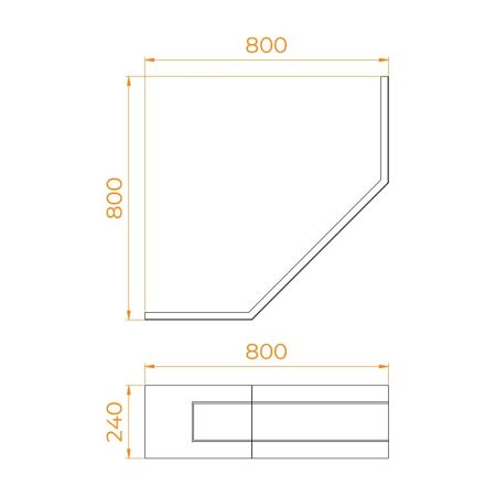 Экран для душевого поддона RGW NT/CL-S (800x800), артикул 16230713-80