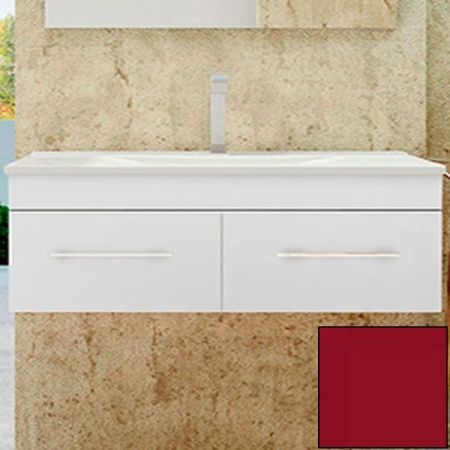 Тумба с раковиной SanVit Квадро Lux 120 kkvad120 в цвете Ral подвесная Красный глянец, артикул kkvad120