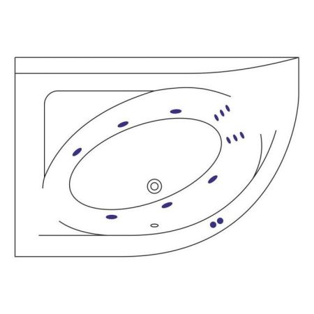 Ванна EXCELLENT Aquarella 150x100 (левая) "LINE" (хром), артикул WAEX.ARL15.LINE.CR