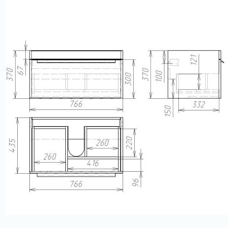 Тумба Vind 80, белый лак, артикул OW23.05.00