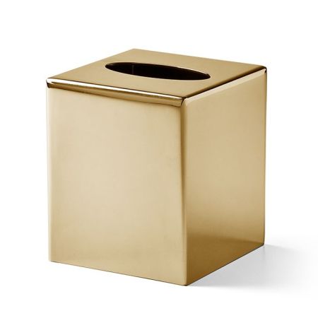 3SC Metal Tonda Контейнер для бумажных салфеток, 12х12хh14 см, настольный,цвет: золото 24к. Lucido