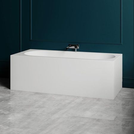 Salini FABIA Ванна пристенная 1700x750x600мм, овальная чаша, донный клапан, сифон,  слив-перелив, мат-л: S-Sense, матовый, артикул 102611M