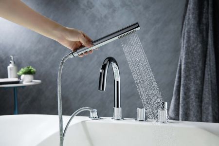 Смеситель на борт ванны на 4 отв. AQUATEK AQ1348CR ЕВРОПА, артикул AQ1348CR