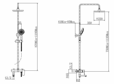 Душевая система с гигиеническим душем FASHUN A2452, хром, артикул A2452