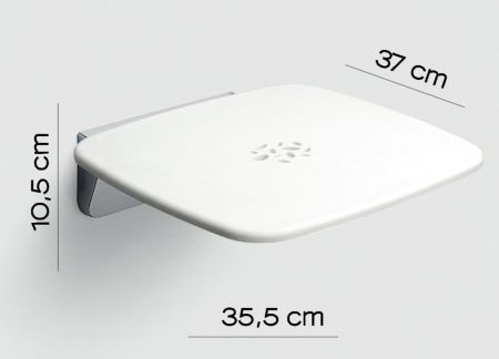 Gedy, откидное сиденье, цвет хром - белый пластик, артикул 6083(23)