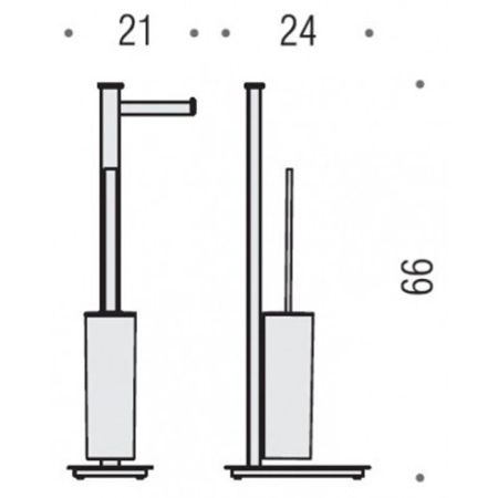 Colombo Units Напольная стойка с держателем т/б и ершом, DX, цвет: черный матовый, артикул B9107D.NM