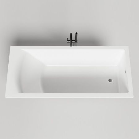 Salini CASCATA KIT Встраиваемая ванна с прямоугольной чашей 1706х751х600 мм, донный клапан "Click-Clack" белый, сифон, ножки, S-Sense, белый матовый, артикул 104813M