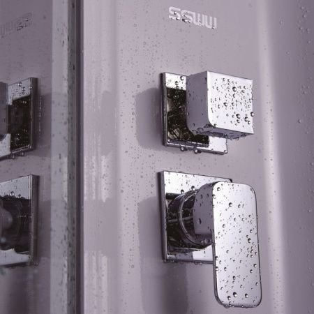 Душевая кабина SSWW W0915 90x90 профиль Белый матовый задние стенки прозрачные