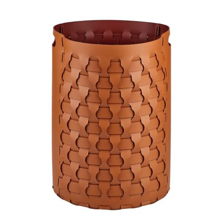 ADJ Круглая корзина для белья Dubai, D40xH57 см., цвет: коньяк/бордо, артикул 2057.09/30