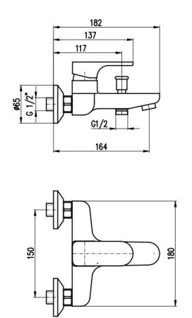Смеситель для ванны Rav Slezak Yukon YU154.5CB