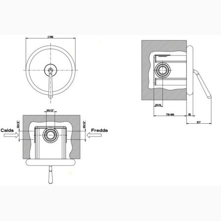 Gessi Goccia Встраиваемый однорычажный смеситель(внешние части), цвет: хром, артикул 33744#031