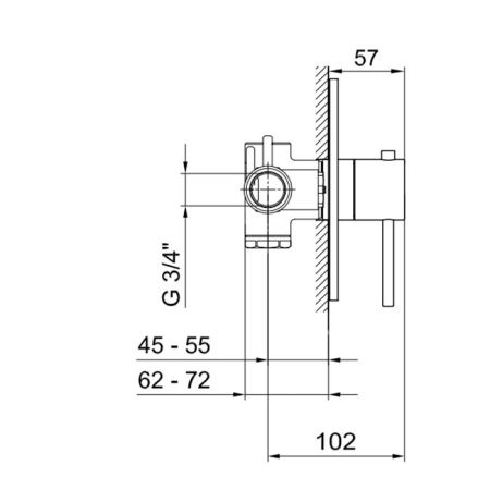 Внутрення часть, Fantini, назначение-для смесителя для душа, стандарт подвода воды-3/4", артикул 19 00 3900A