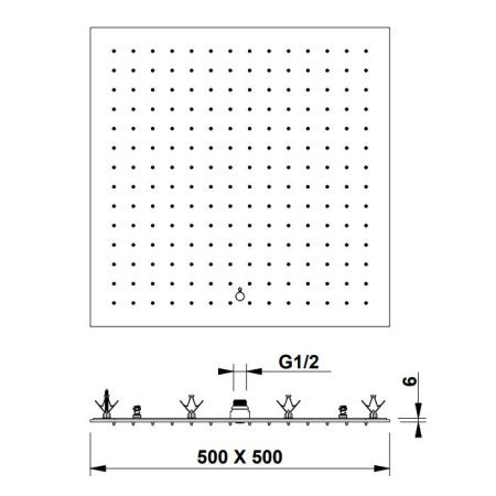 Bongio Soffioni Верхний душ 500х500 мм, цвет хром