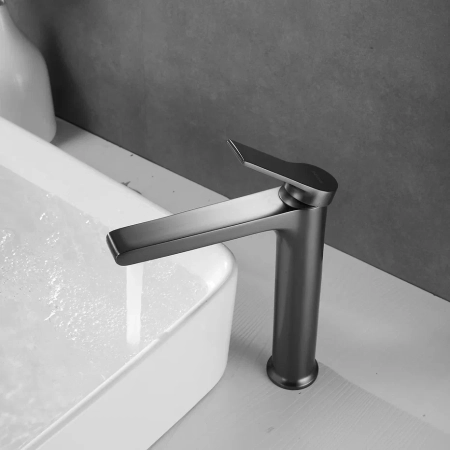 Смеситель для раковины Shevanik S8311T, оружейная сталь, артикул S8311T