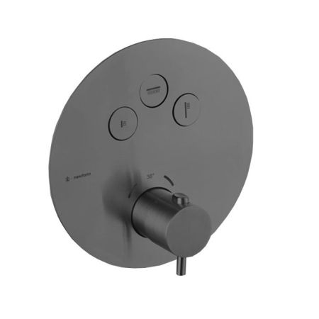 Newform X-STEEL 316 Наружная часть для термостатического смесителя, на 3 источника, переключение - кнопки (для 27752) цвет: PVD Brushed gun metal