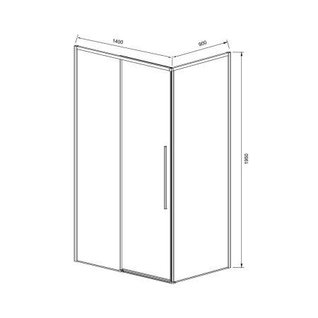 Душевой уголок Slim-N VSR-4SN9014CLB, 1400*900, черный, стекло прозрачное, артикул VSR-4SN9014CLB