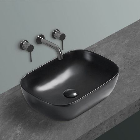 Раковина керамическая Vincea VBS-102MB, 455*325*135, накладная, цвет черный матовый, артикул VBS-102MB