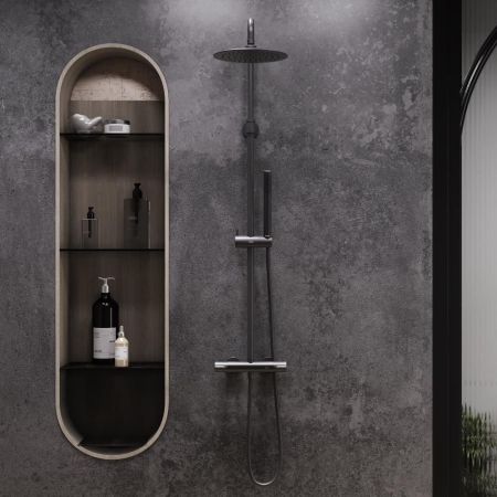 936800300 Scandinavian Pure душевая система с душевым ТМС смесителем, чёрный, артикул 936800300