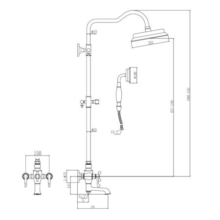 Душевая система Savol S-005313H, черный, артикул S-005313H