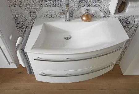 Puris Crescendo, раковина из минерального литья 900 мм правая, цвет белый, артикул SWM109R1