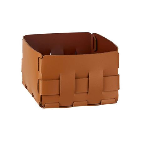 Colombo Adj Корзинка Mini Bottega, 19x19H13 см, цвет: коньяк/бордо, артикул BADJ1019-0930