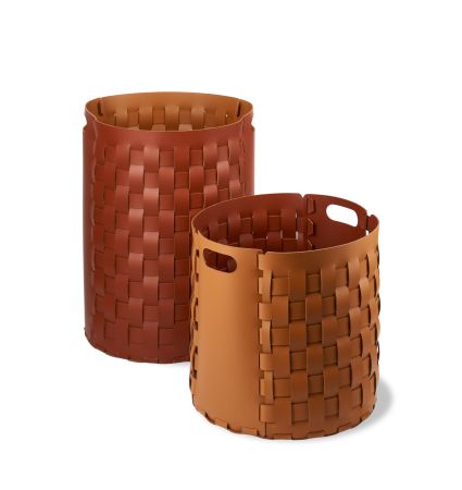 ADJ Круглая корзина Bottega, D40xH40 см., цвет: коньяк/бордо, артикул 1050.09/30