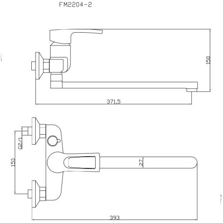 Смеситель для ванны Fmark FM2204-2, хром