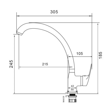 Смеситель для кухни WesnaArt OCEAN OCE12-120, хром, артикул OCE12-120