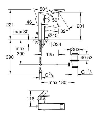 Смеситель для раковины GROHE Allure Brilliant с донным клапаном, высокий излив, хром (23109000) Смеситель для раковины GROHE Allure Brilliant с донным клапаном, высокий излив, хром (23109000)