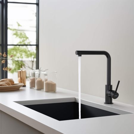 Смеситель для кухни AQUATEK, матовый черный AQ1380MB ЕВРОПА, артикул AQ1380MB