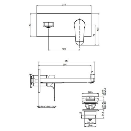 Fima Carlo Frattini Serie 22 Cмеситель для раковины, встраиваемый, излив: 20.4см., цвет: хром, артикул F3830WLX5CR