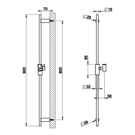 GESSI HABITO INTRECCIO Штанга для душа 900 vv., цвет Warm Bronze Br. PVD, артикул 70144#726