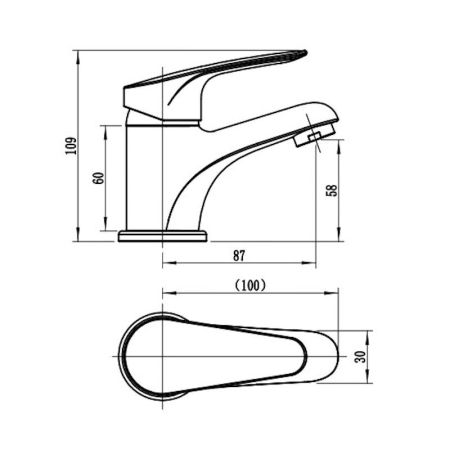 Смеситель для раковины Voda LND26, хром