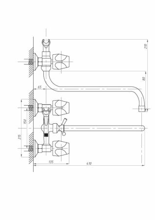 Смеситель для ванны с душем FAUZT FZs-428-63 тип См-ВУДРНШлА, артикул FZs-428-63