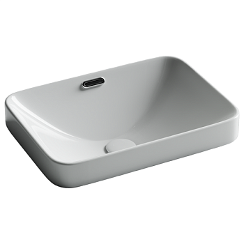 Раковина встраиваемая сверху Ceramicanova Элемент (Element) с отверстием слива - перелива прямоугольной формы 460x330x170 мм цвет белый арт. CN6078