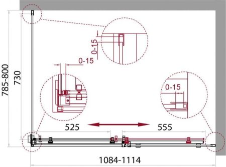 Душевой уголок BelBagno ACQUA-AH-1-130/90-C-NERO, артикул ACQUA-AH-1-130/90-C-NERO