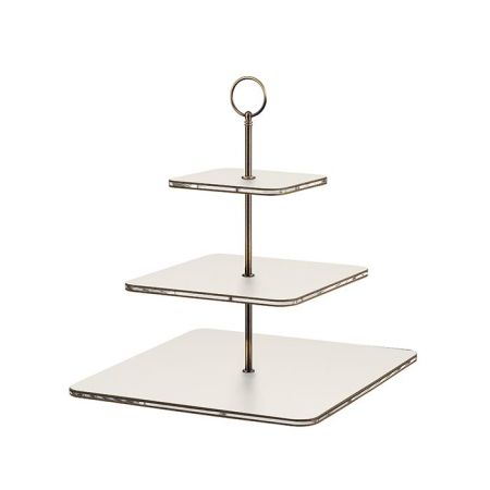 ADJ Сервировочная стойка, 30x30xH35 см.,ручка Круглая, цвет: белый, фурнитура бронза, артикул 0092C.10.BR