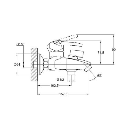 Смеситель для ванны G.Lauf LWF3-A113, хром